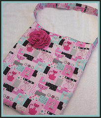 Mia Bella Fabric Tote, Market, Book Bag in Rockin' Kitties